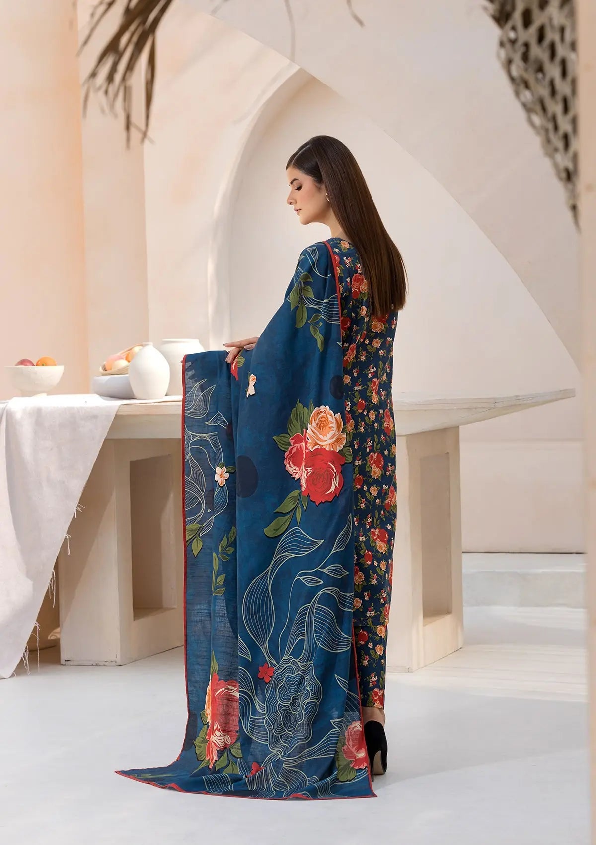 PRINTED KHADDAR BT6544-R-BLU