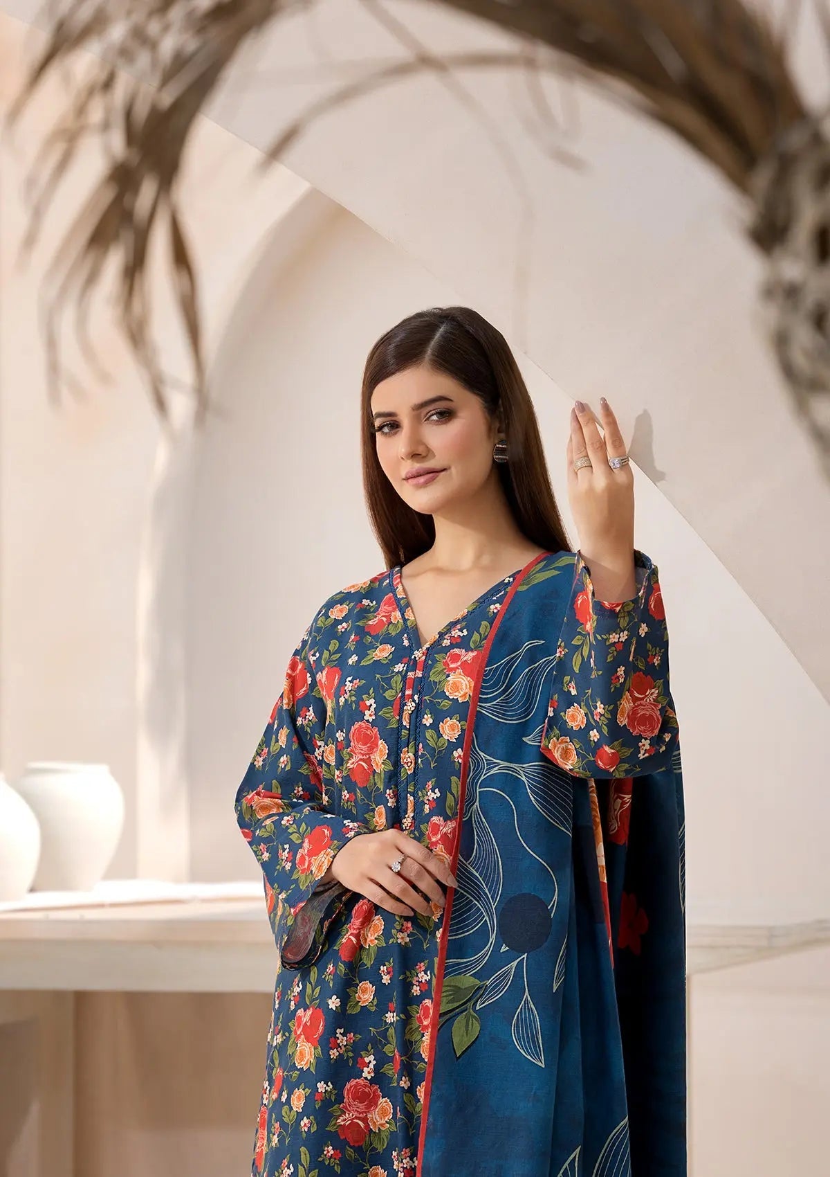 PRINTED KHADDAR BT6544-R-BLU