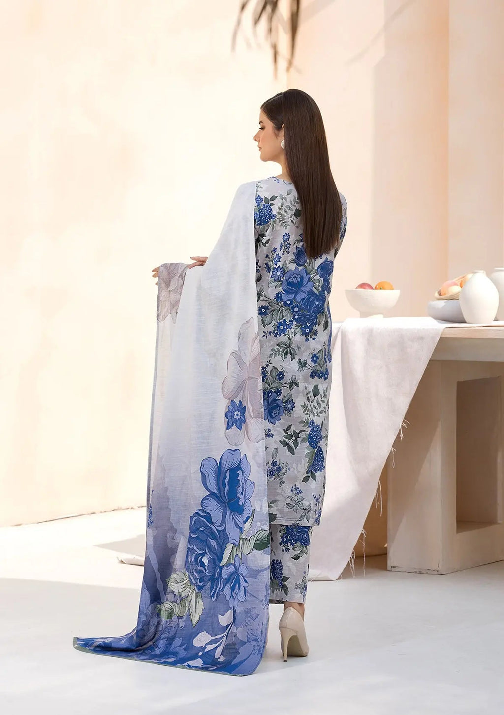 Printed Khaddar BT6544-SKBL