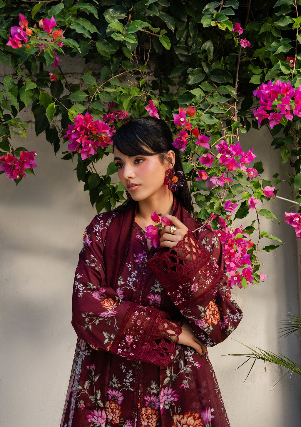 PRINTED EMBROIDERED Lawn BT006887-MRN
