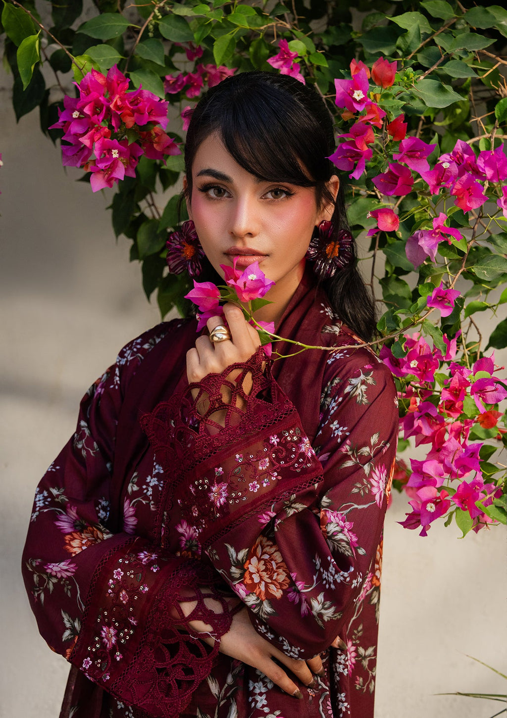 PRINTED EMBROIDERED Lawn BT006887-MRN