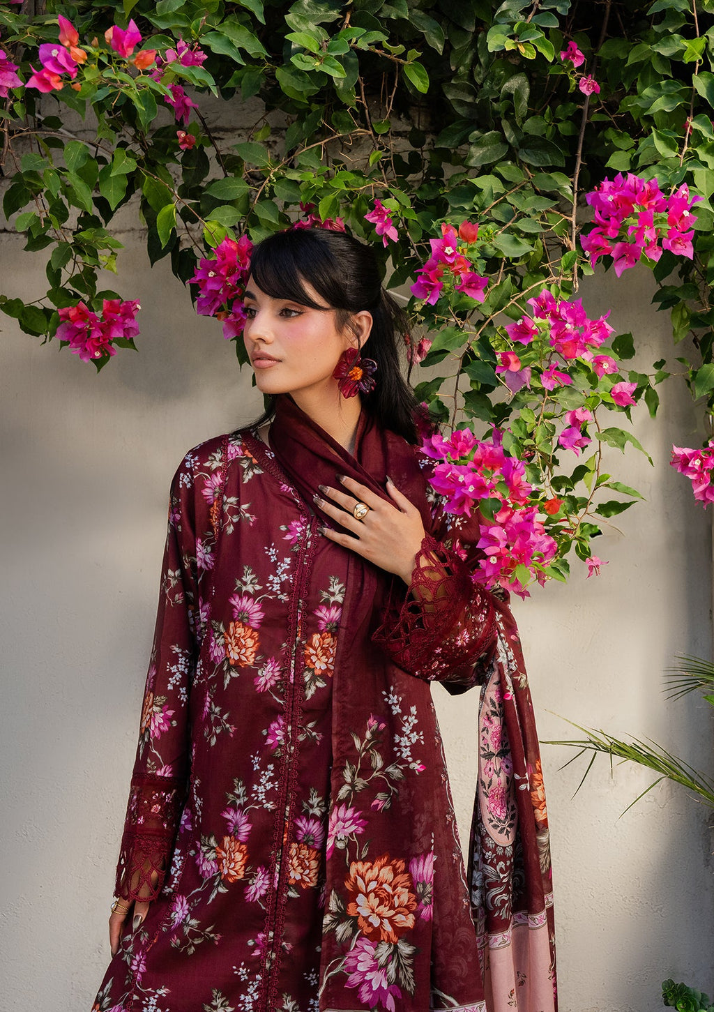 PRINTED EMBROIDERED Lawn BT006887-MRN