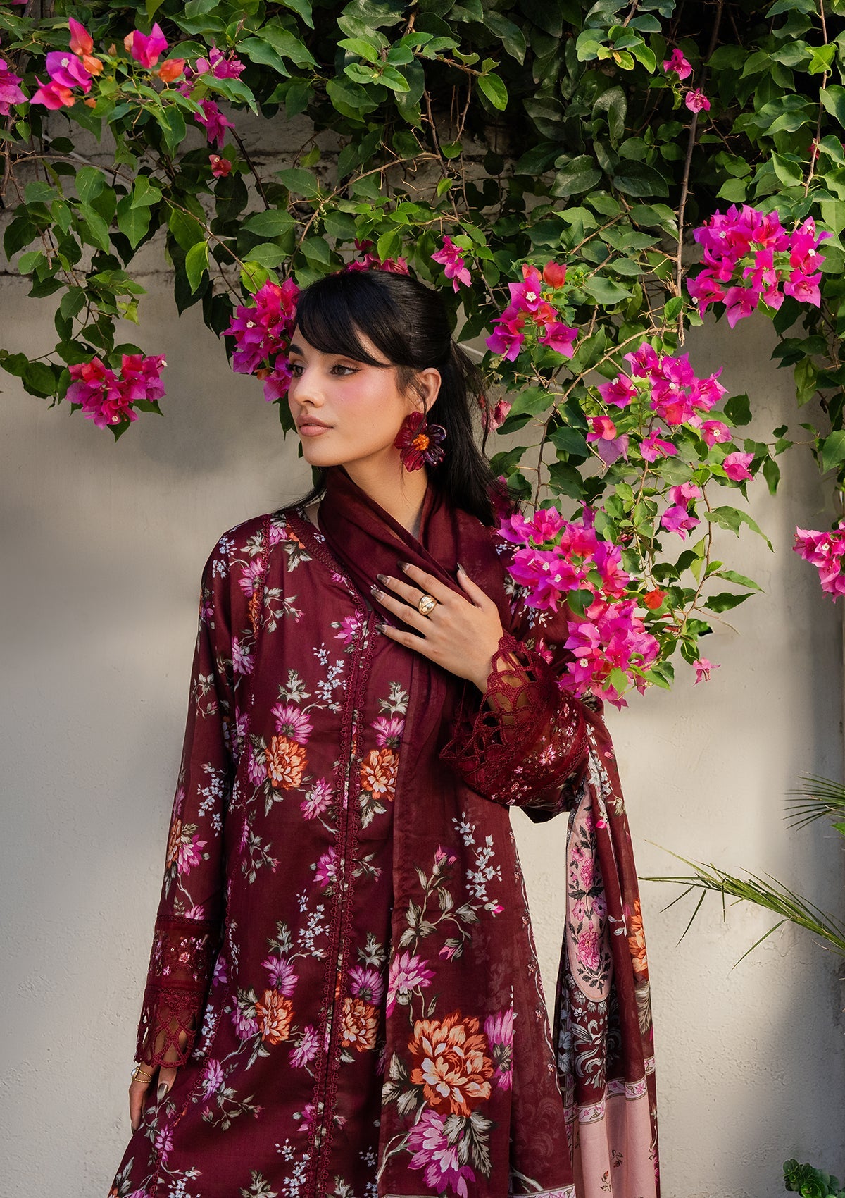 PRINTED EMBROIDERED Lawn BT006887-MRN