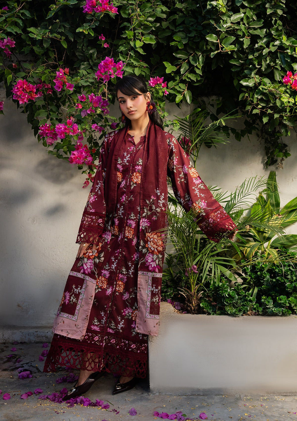 PRINTED EMBROIDERED Lawn BT006887-MRN