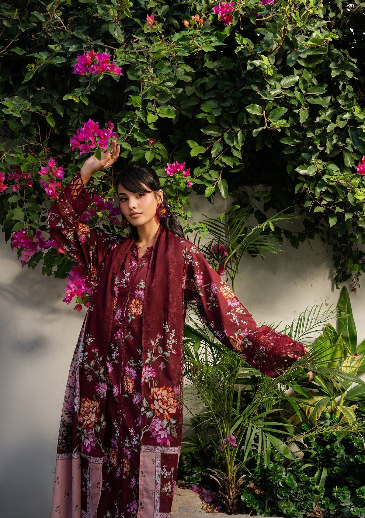 PRINTED EMBROIDERED Lawn BT006887-MRN