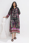 Printed Kaftaan Slub Textured Dress